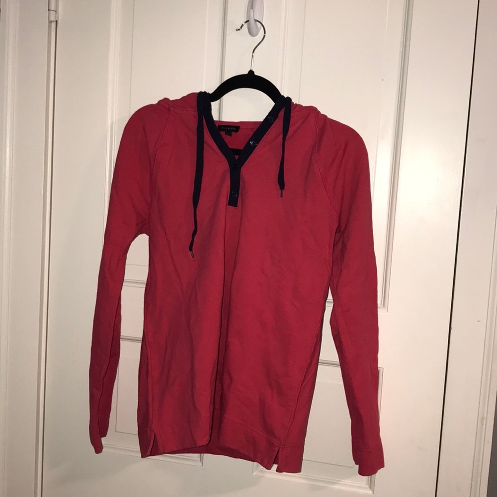 pink long sleeve with hood